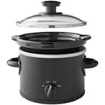 2 QT Slow Cooker, Matte Black Finish, Removeable Stoneware Pot