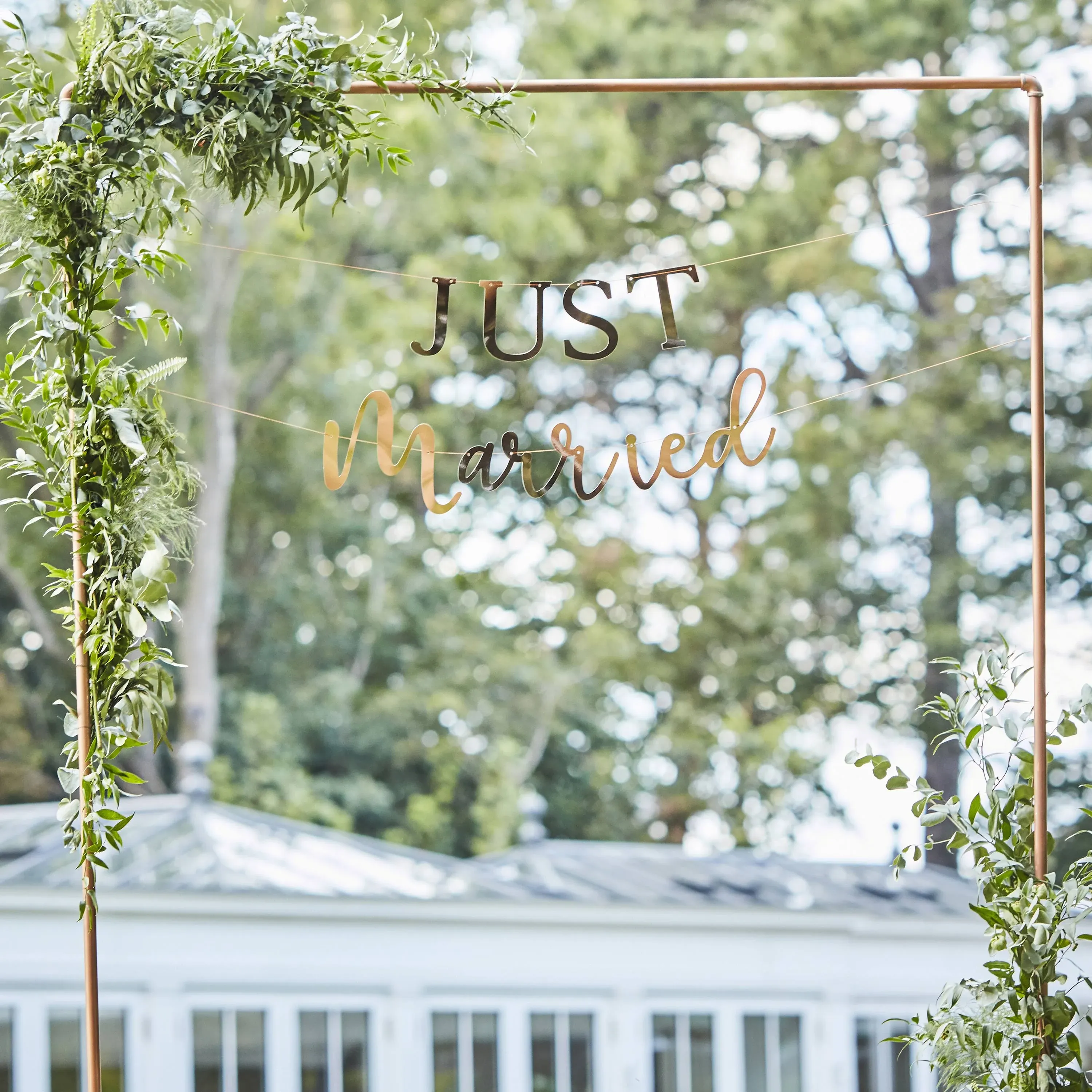 Botanical Wedding Backdrop Copper Frame