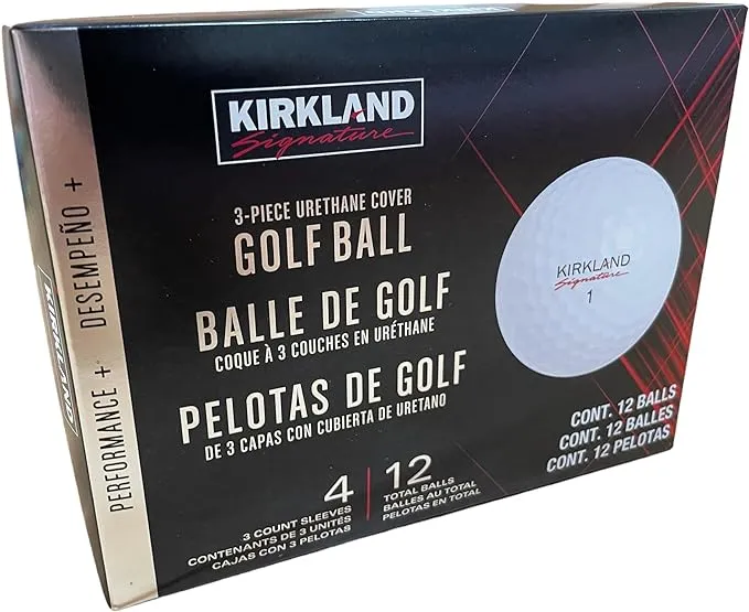 Kirkland Signature 3-Piece Urethane Golf Balls (12 Balls)