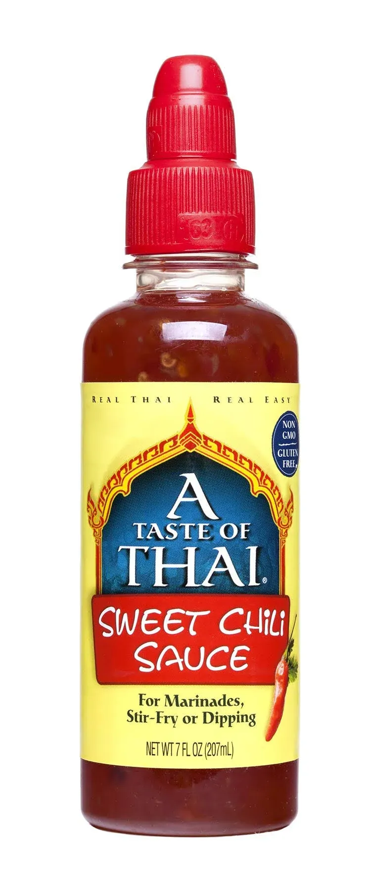 A Taste of Thai Sweet Red Chili Sauce - 7oz Bottle Pack of 6 | Great as Condiment | Use to Flavor Marinades Dips Sauces & More | Perfect for Cooking Grilling Stir-fry | No Preservatives