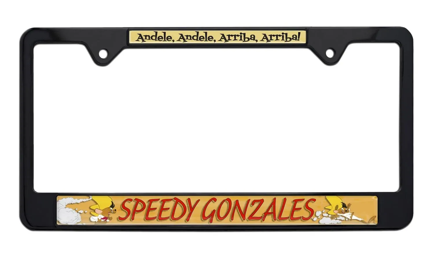 Speedy Gonzales Black Metal License Plate Frame