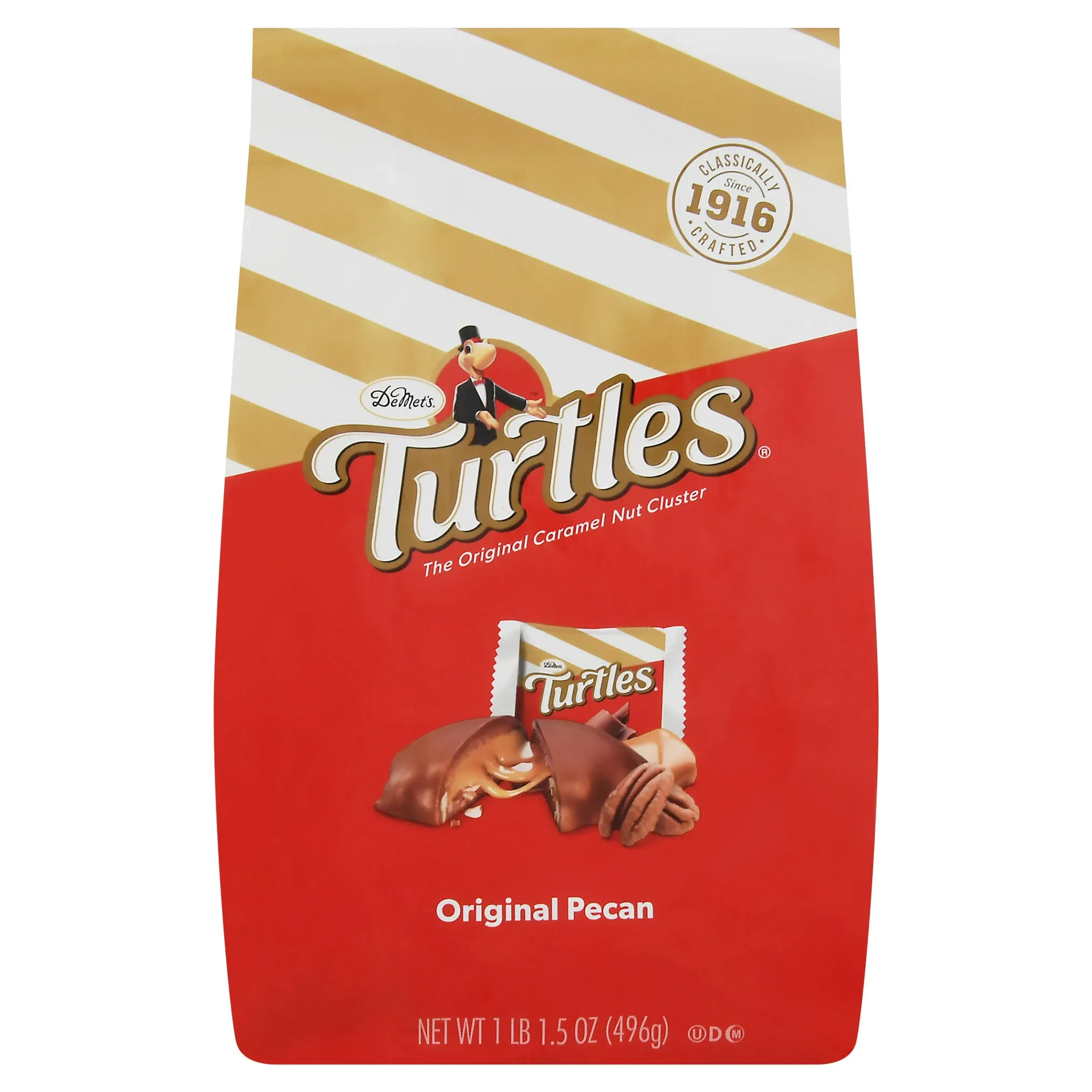 Demet's Original Turtle Bites, Original Pecan, 1 lb, 1.5 oz Bag