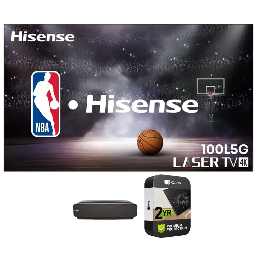 Hisense L5G 2700-Lumen XPR 4K UHD Smart Ultra-Short Throw Laser DLP Projector & 100" Sc