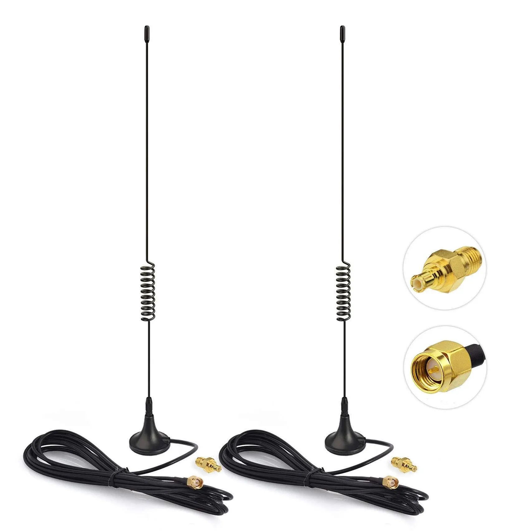 Bingfu Dual Band 978MHz 1090MHz 5dBi Magnetic Base SMA male MCX Antenna (2-Pack) for Aviation Dual Band 978MHz 1090MHz ADS-B Receiver RTL SDR Software BFN00362