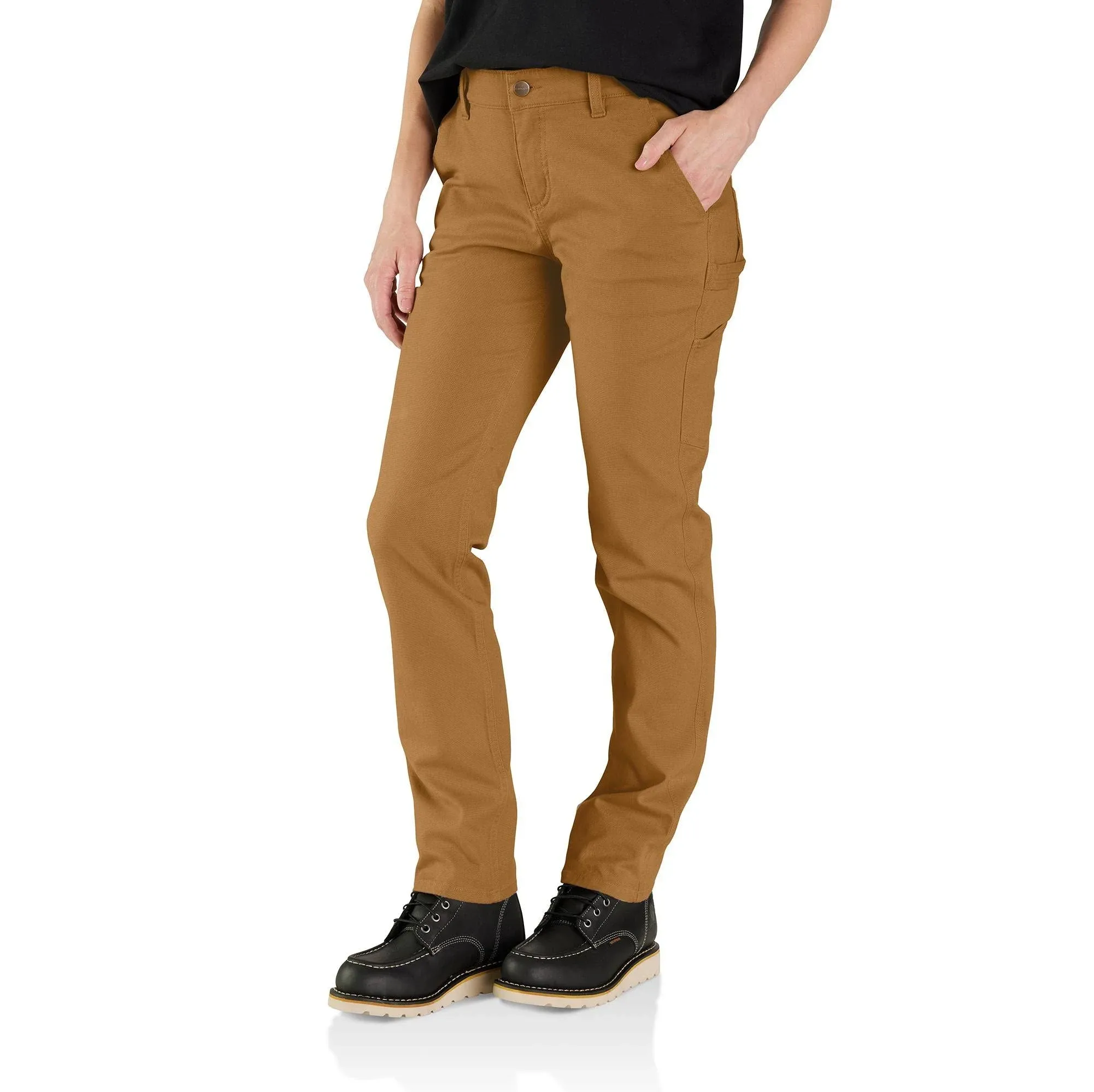 Carhartt Women's Rugged Flex Relaxed Fit Canvas Work Pants - Carhartt Brown - 2