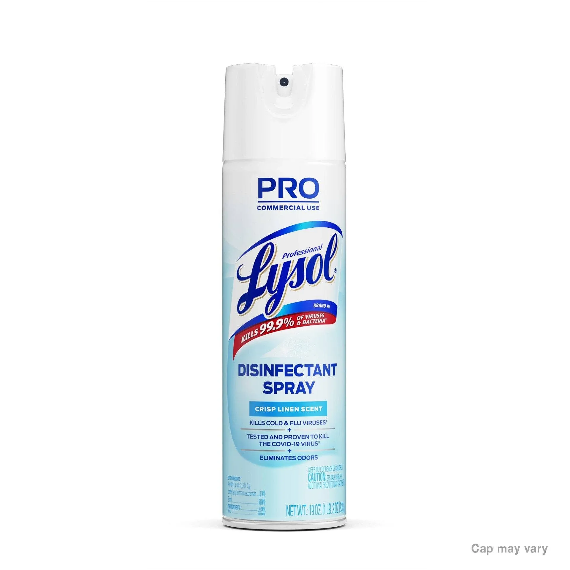 Professional Lysol Disinfectant Spray, Crisp Linen Scent, 19 oz, 12/Case