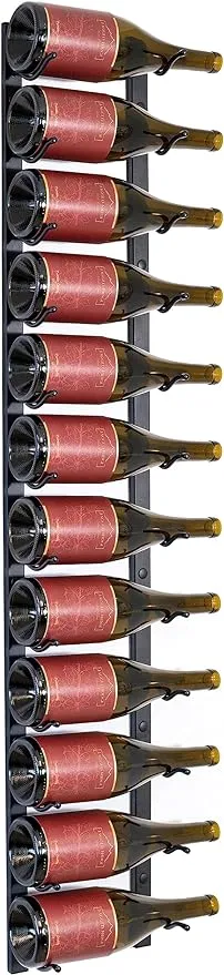  Wall-Mounted Metal Wine Rack - 12 Wine Bottle Holder, 12 Bottle Wine Rack