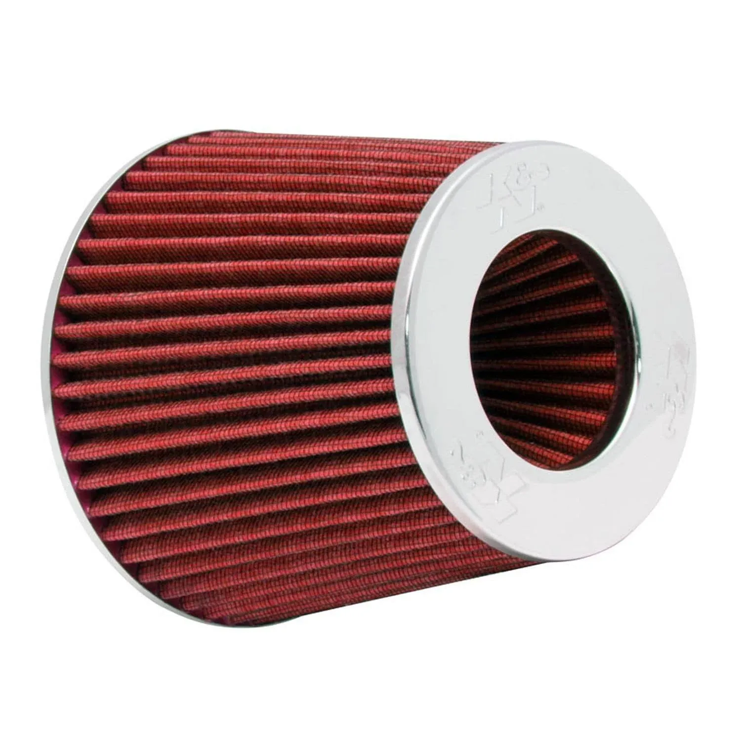 K&N Universal Clamp-On Air Intake Filter: High Performance Premium, Washable, Replacement Filter: Flange Diameter: 4 In, Height: 5.5 In, Flange Length: 1.125 In, Shape: Round Tapered, RG-1001RD