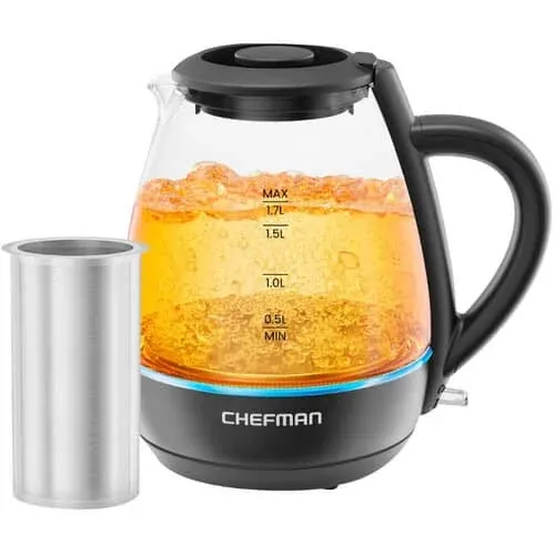 Hervidor Eléctrico Chefman Con Infusor De Té, 1.7 L, 1500 W,