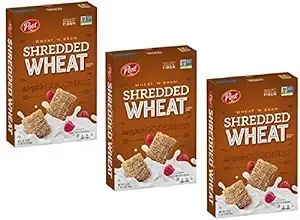 Post Pack of 3 - Shredded Wheat Spoon Size Wheat'n Bran Cereal 18 oz. Box