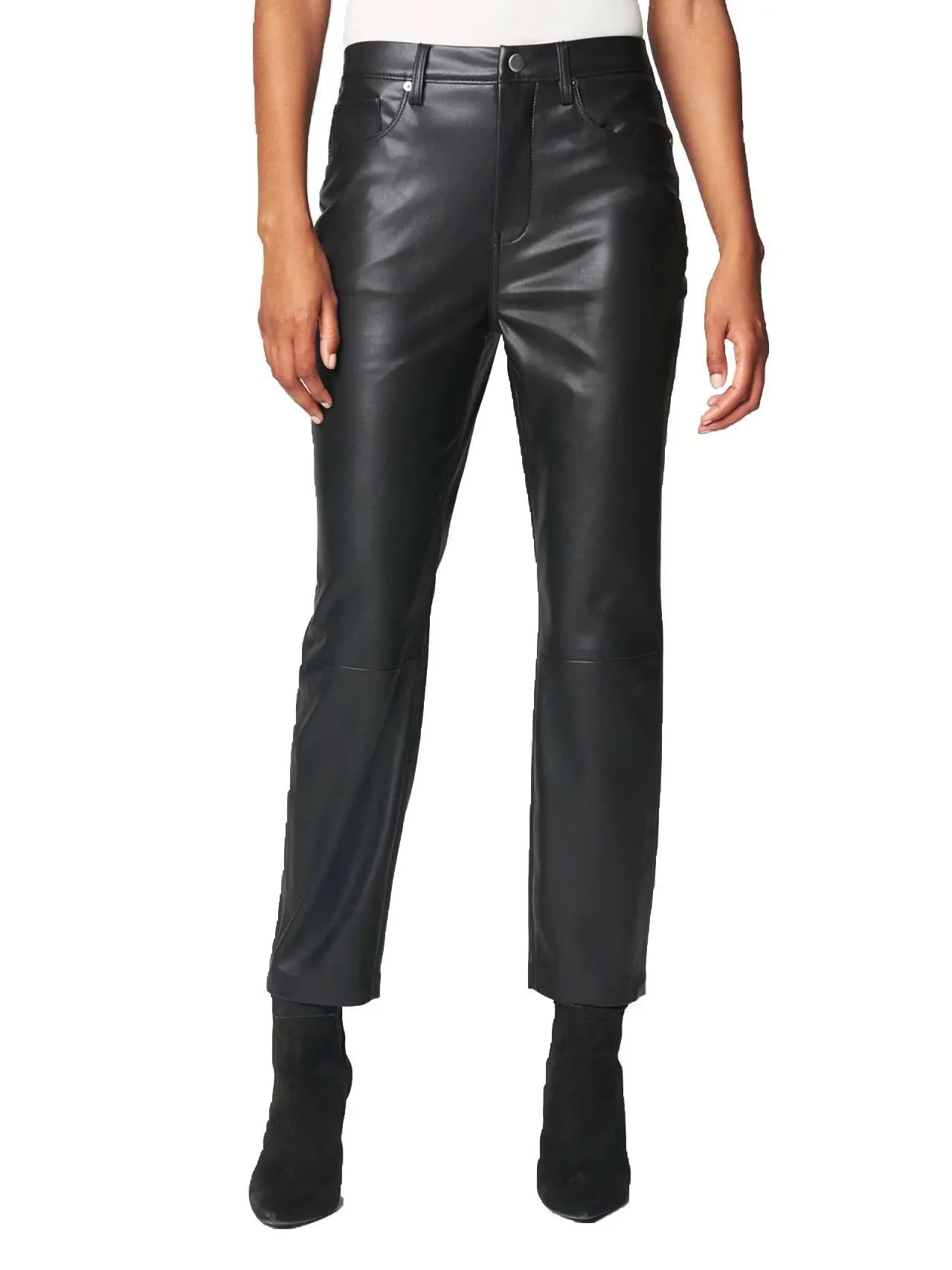 Vegan Leather High Rise Pants