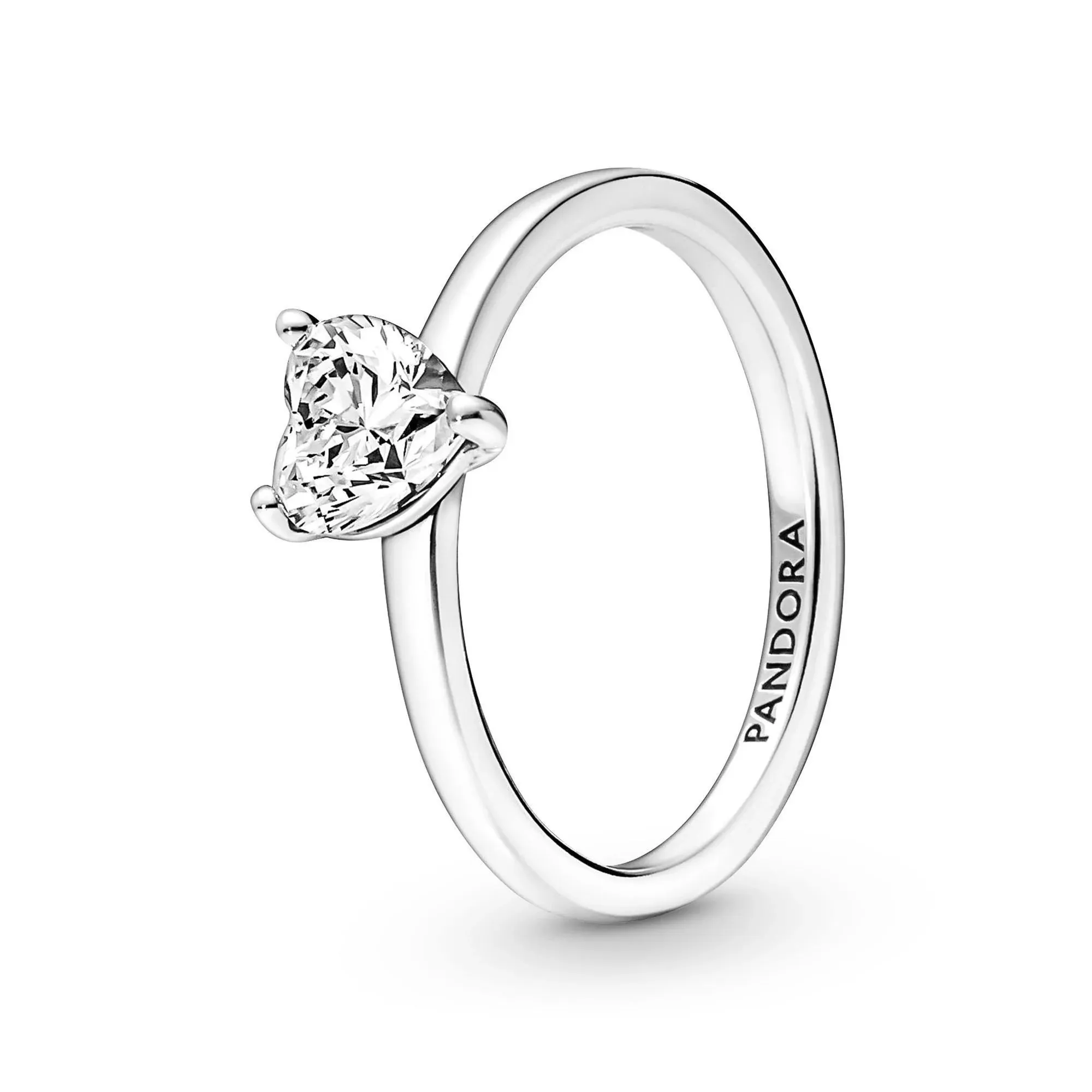 Sparkling Heart Solitaire Ring