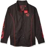  Revco BSX FR Cotton Welding Jacket, Black with Red Flames