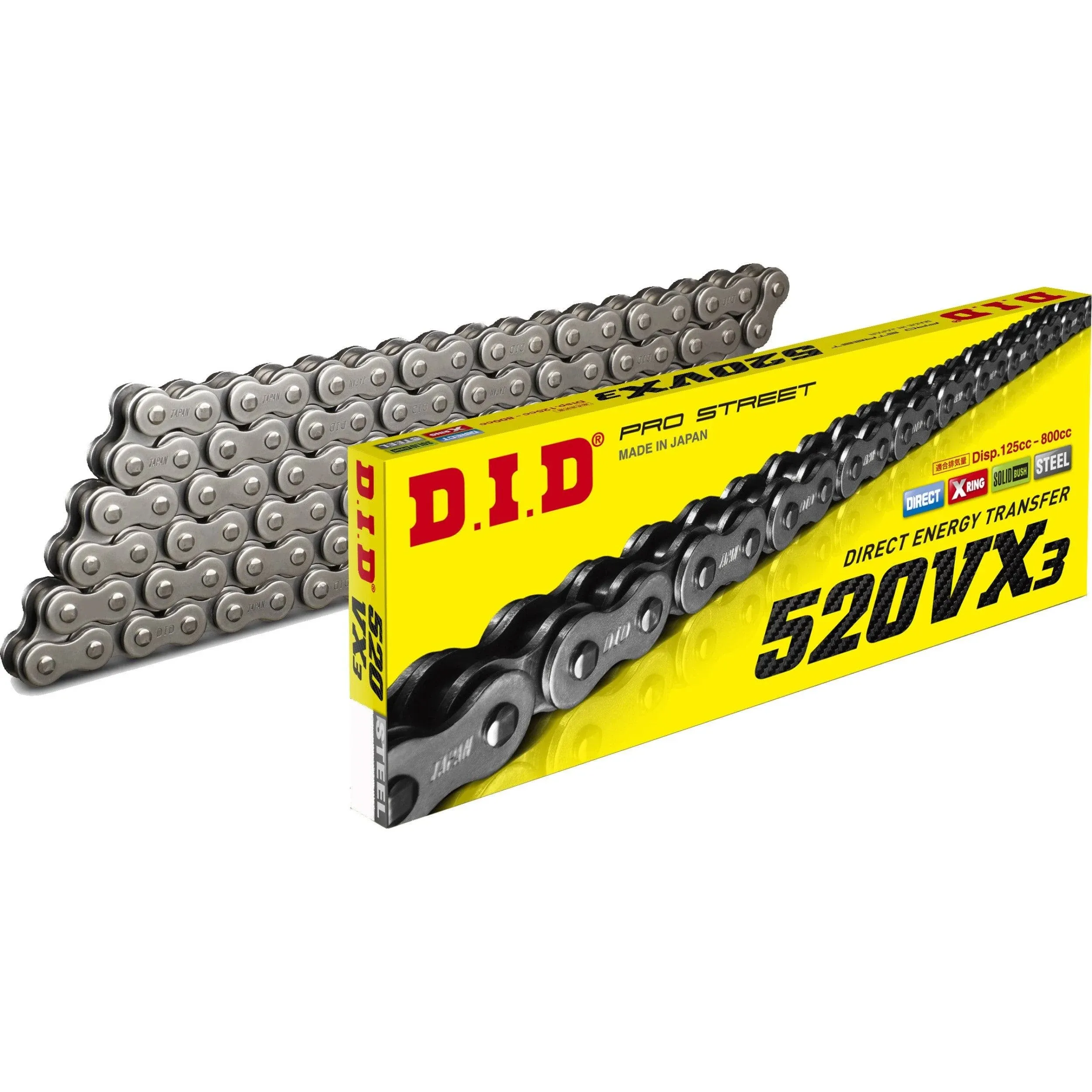 DID (520VX3-116) Steel 116 Link High Performance VX Series X-Ring Chain with Connecting Link