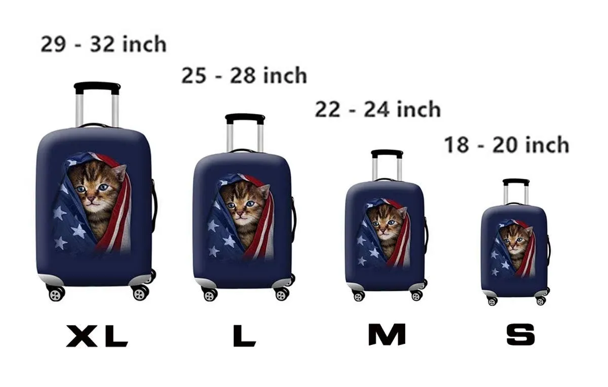 WUJIAONIAO Travel Luggage Cover Spandex Suitcase Protector Washable Baggage Covers (M (for 22-24 inch luggage), TRAVEL)