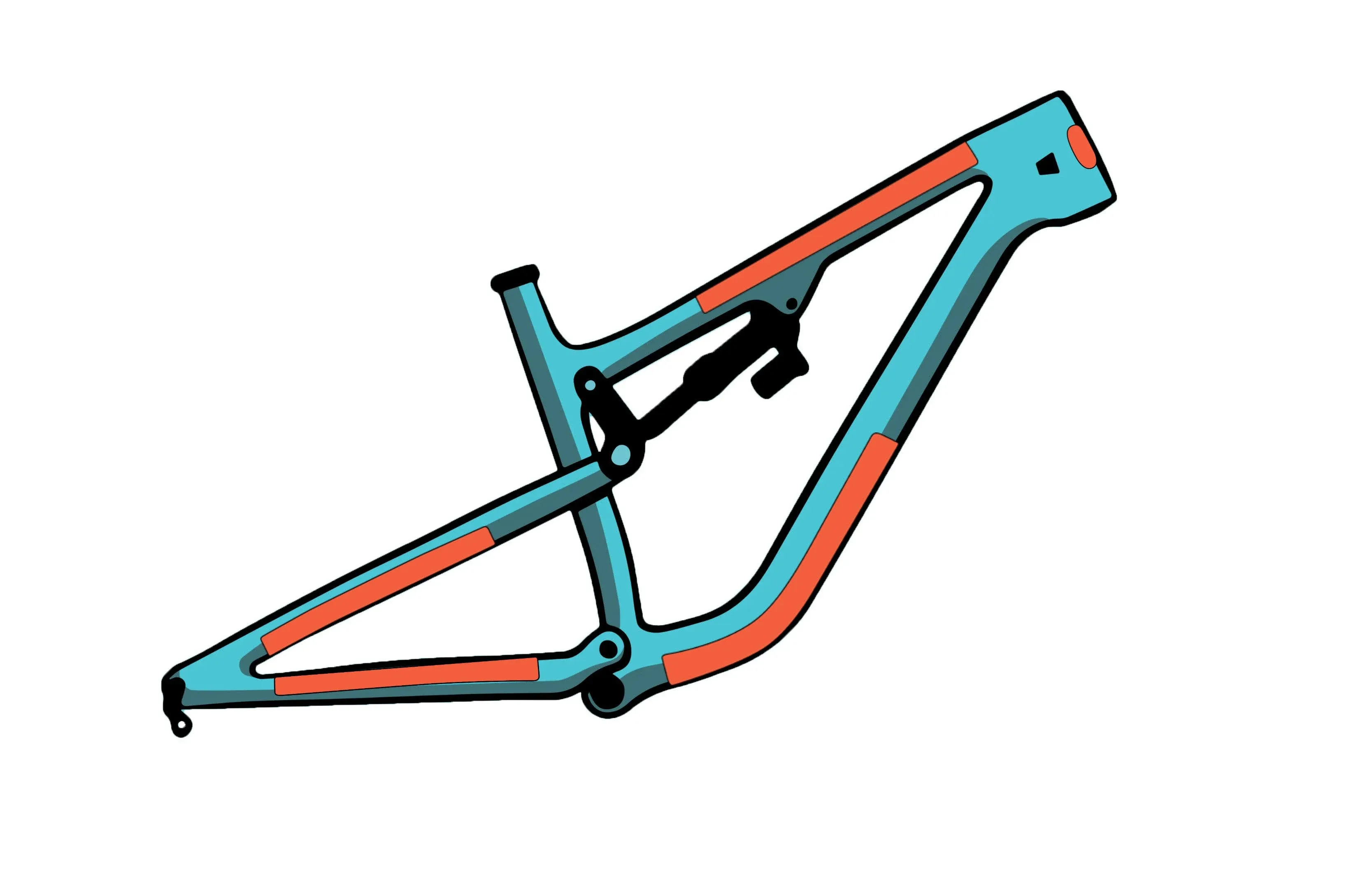 RideWrap Covered Dual Suspension MTB Frame Protection Kit - Gloss