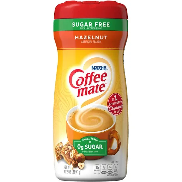 Coffee-Mate Sugar-Free Hazelnut Powder Creamer, 10.2 Ounce -- 6 per Case