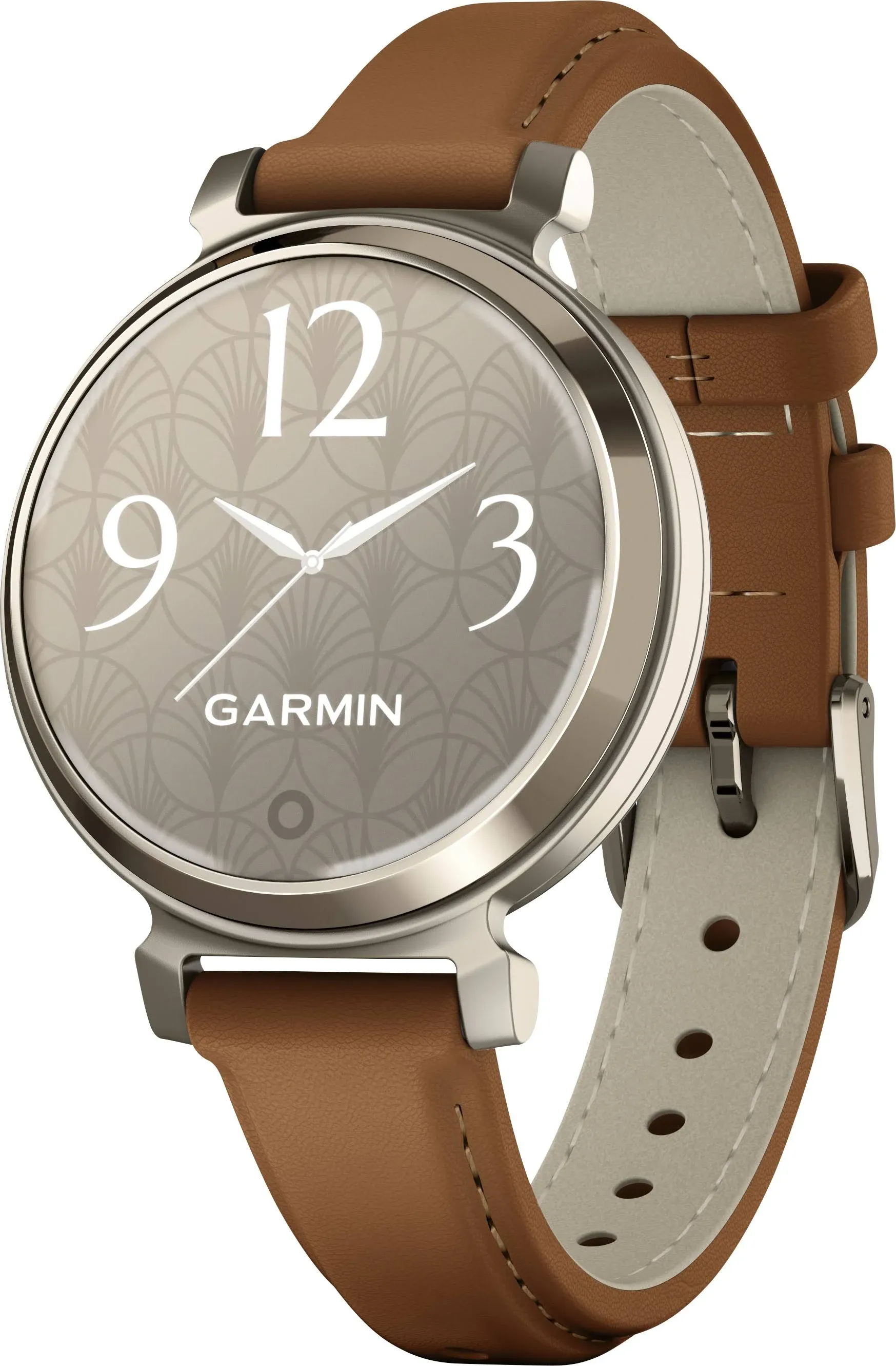 Garmin Lily 2 Classic Smartwatch Cream Gold - Tan Leather Band