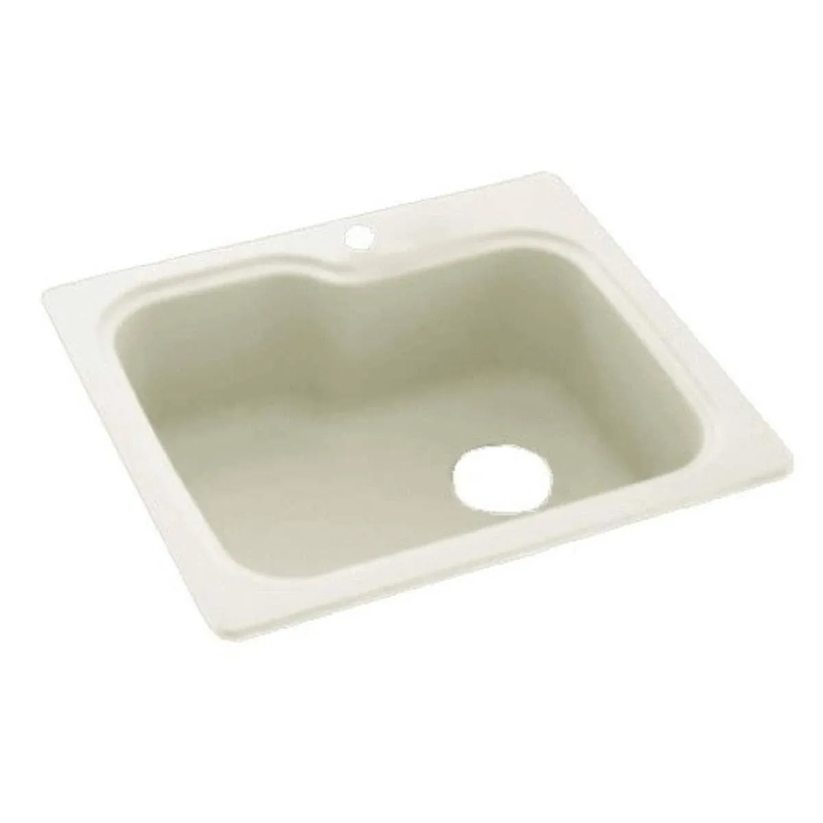 Swanstone KS02522SB.040 Solid Surface 1-Hole Dual Mount Single-Bowl Kitchen Sink, 25-in L X 22-in H X 9-in H, Bermuda Sand