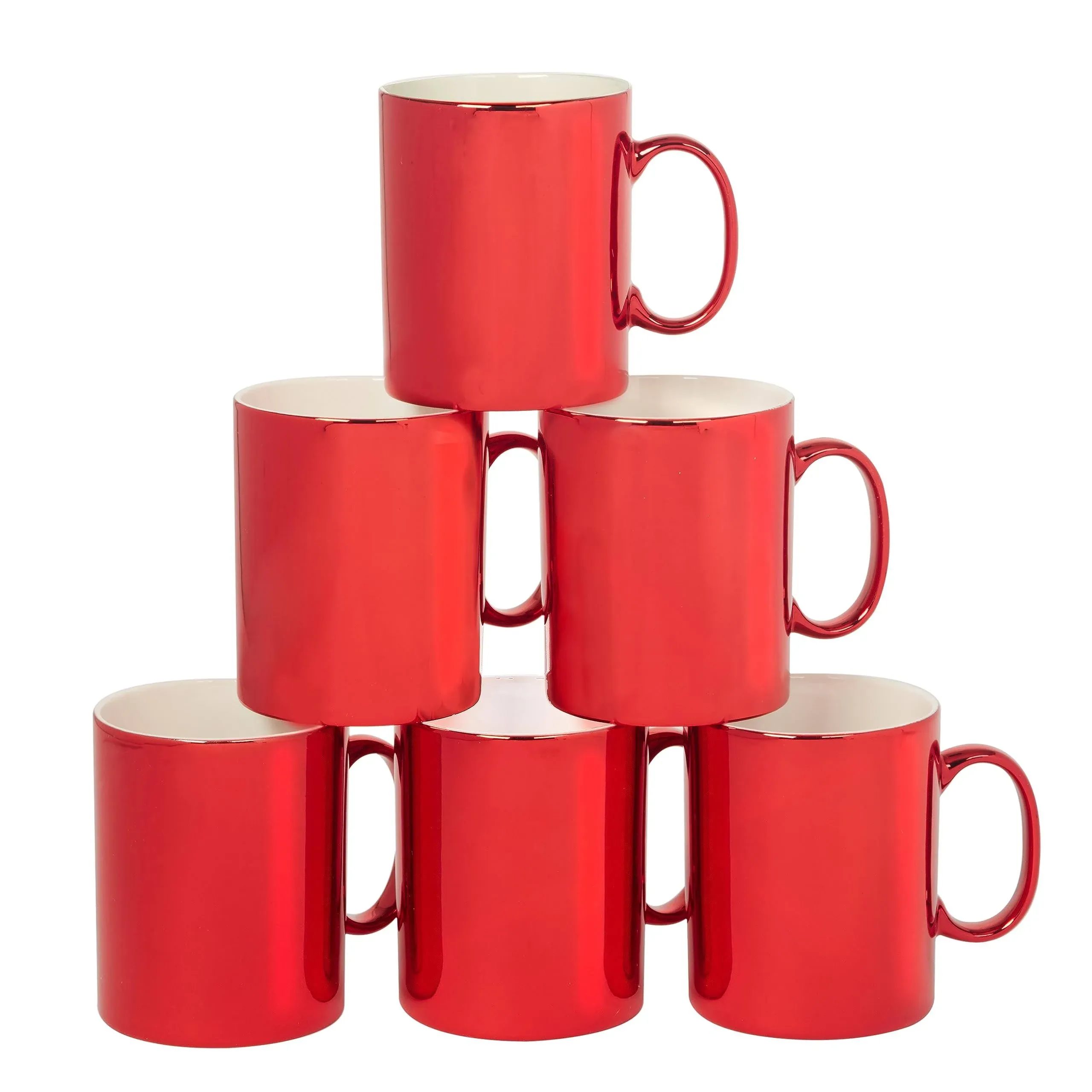 Holiday Lights Red Mugs (set Of 6)