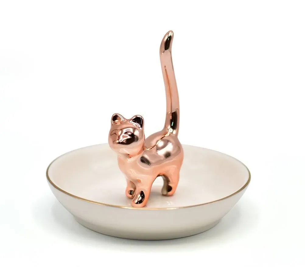 ROSA&ROSE Rose Gold Kitty Jewelry Tray