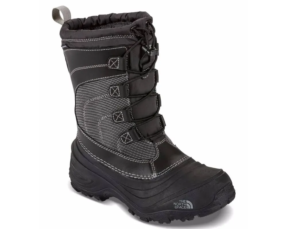 The North Face youth alpenglow IV snow boots waterproof size 2 unisex black