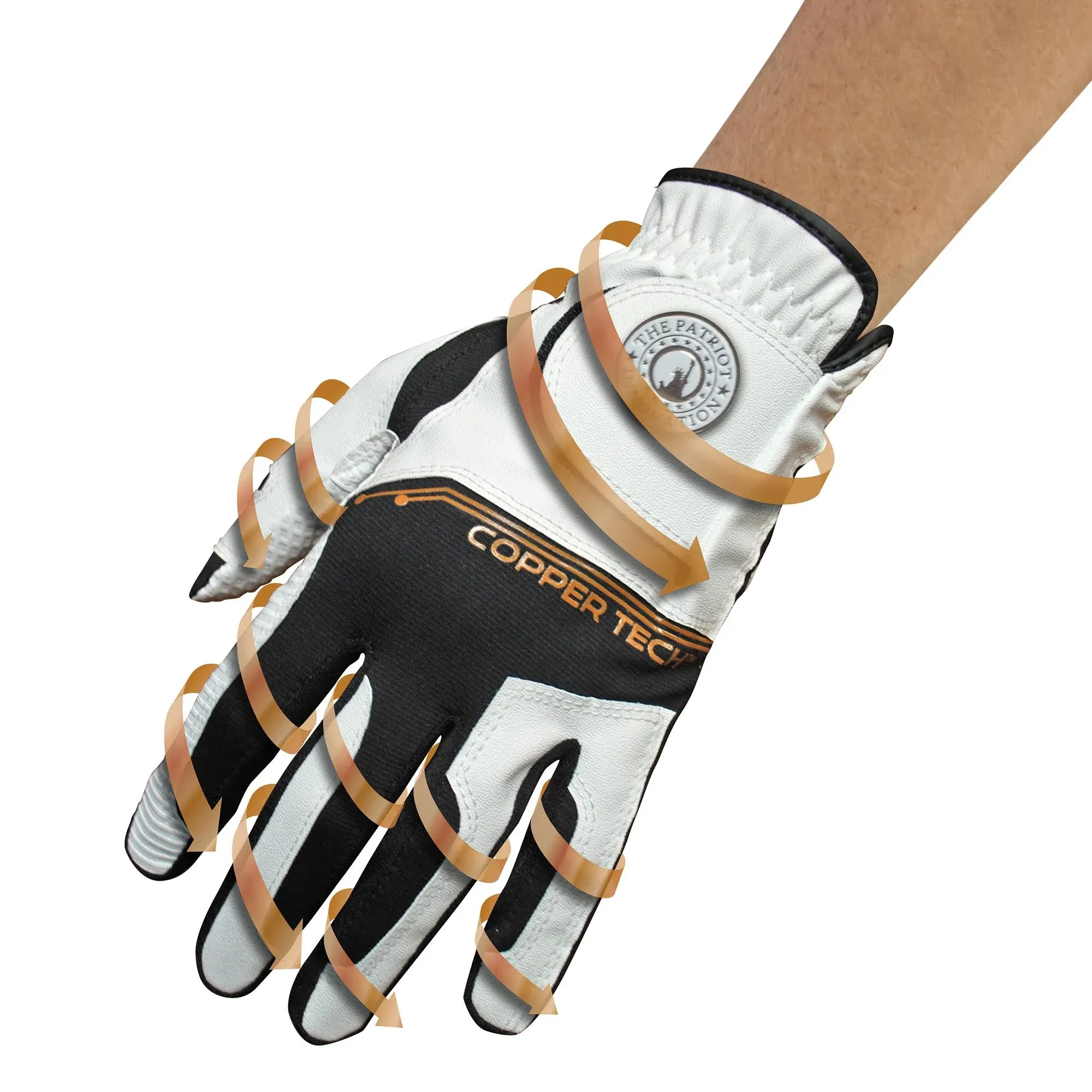 "NEW Copper Tech White/Black Women's Spidertech One Size Fits All Golf Glove"