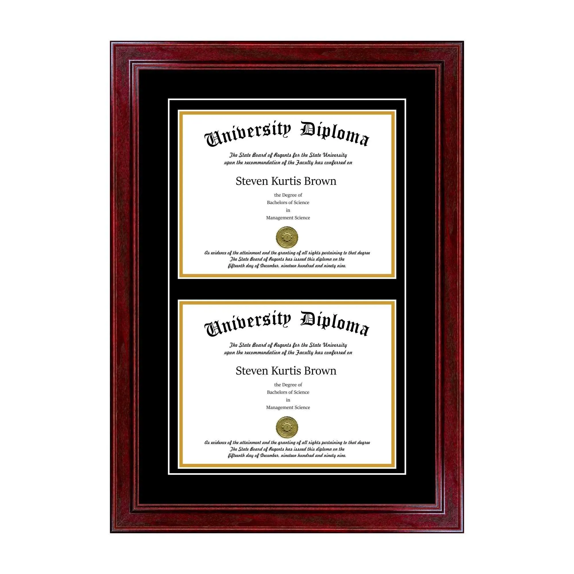 Double Diploma Frame