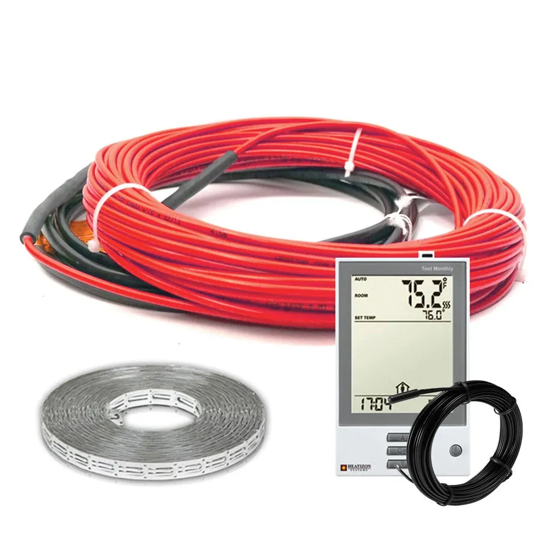 HEATWAVE Floor Heating Cable 240V (32-60 SquareFeet) Includes 7-Day/4 Event Programmable GFCI Thermostat