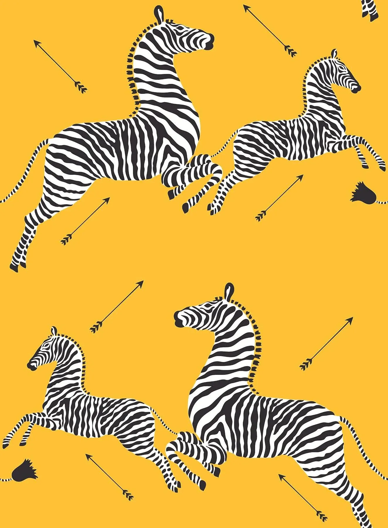 Scalamandre Sunbeam Zebra Safari Peel & Stick Wallpaper, Yellow