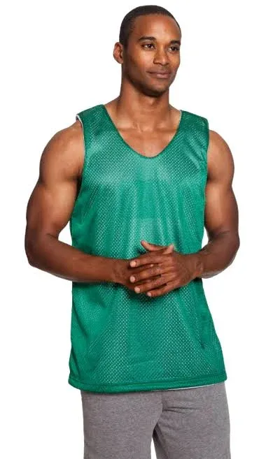 A4 Adult Reversible Mesh Tank Shirt, Large, Hunter/White