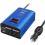 Power Inverter 300W Car Inverter DC 12V to 110V AC Converter with LED Display & 2x2.4A Dual USB Car Adapter Charger by VOLTWORKS