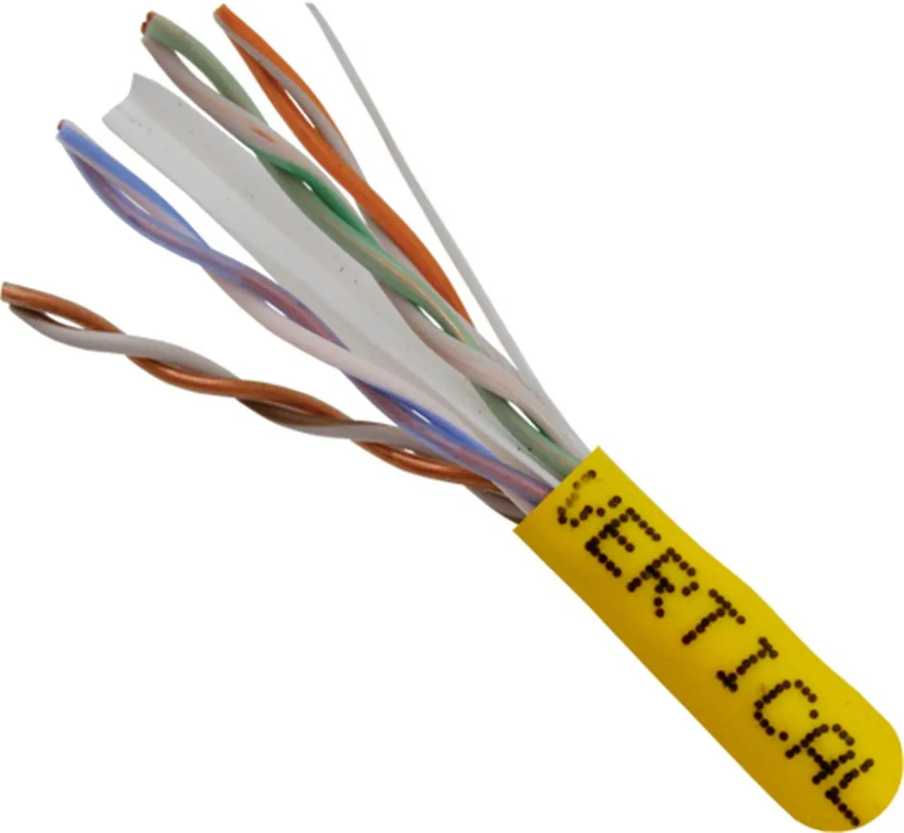 Vertical Cable Cat6, 550 MHz, UTP, 23AWG, Solid Bare Copper, 1000ft, Yellow, Bulk ...