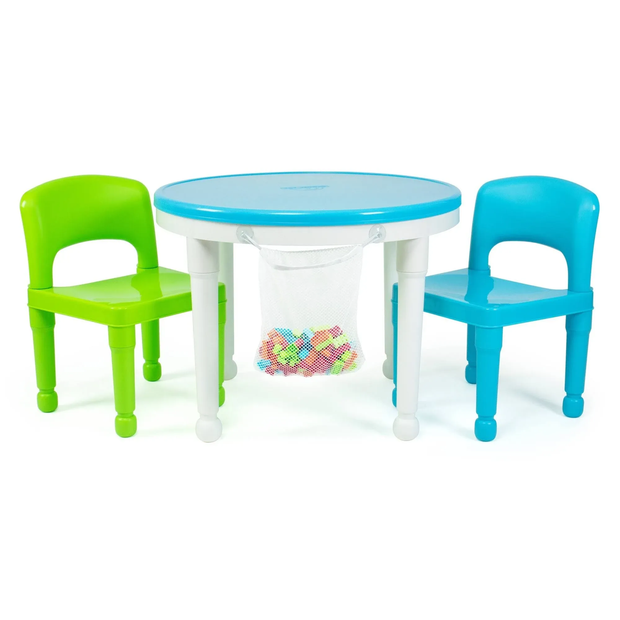 Humble Crew Kids 2-in-1 Round Activity Table with 2 Chairs, Blue