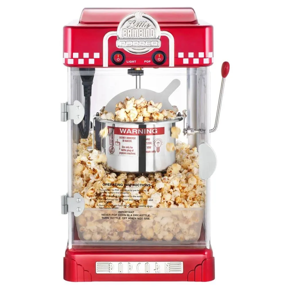 Great Northern Popcorn Little Bambino Popcorn Machine,Red