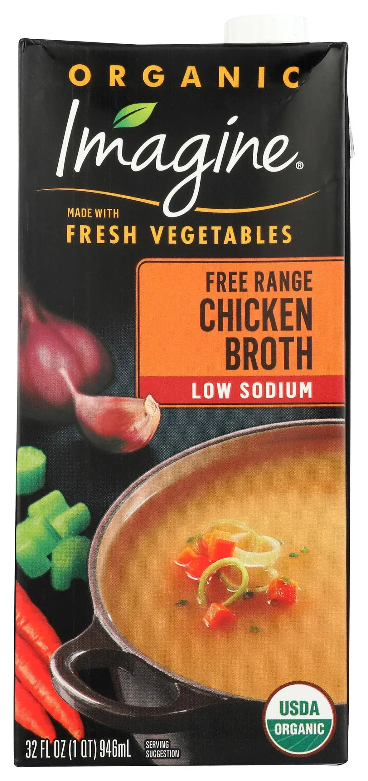 Imagine Foods Organic Low Sodium Free Range Chicken Broth 32 fl oz