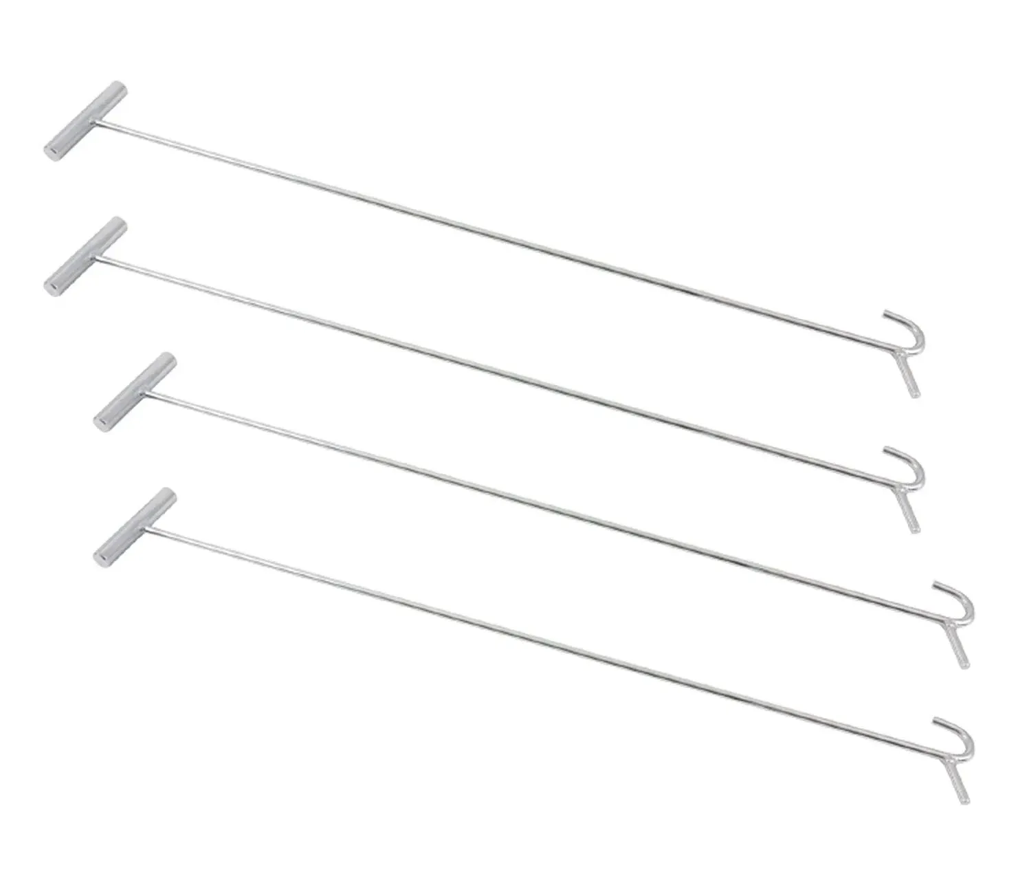 (4 Pack) Heavy Duty Chrome Fifth Wheel Pin Puller w/ Hook 34"