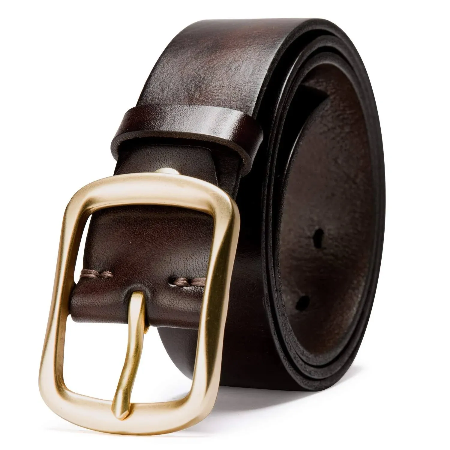 KEECOW Men&#039;s 100% Italian Cow Leather Belt Men With Anti-Scratch Buckle,Packed i