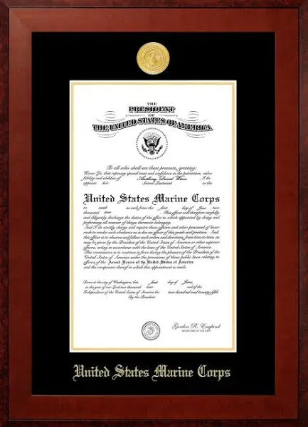 Patriot Frame's Marine 8.5x11 Certificate Honors Frame with Gold Medallion Size 8 ...