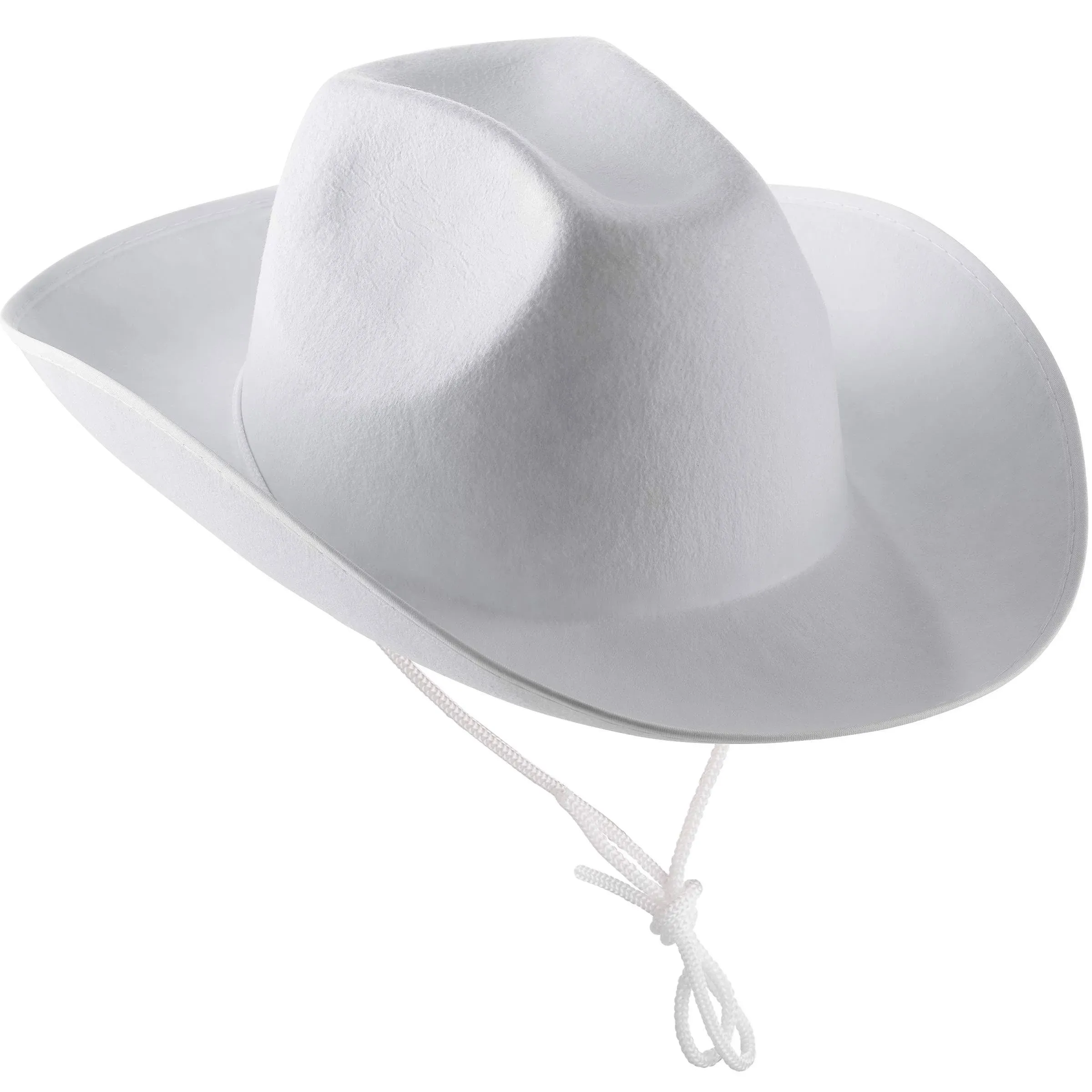 White Cowboy Hat - (Pack of 2) White Cowgirl Hat for Women and Men with Adjustable Neck Drawstring, Dress-up Parties, and Play Costume Accessories, Fits Most Teen Girls Boys, and Adults