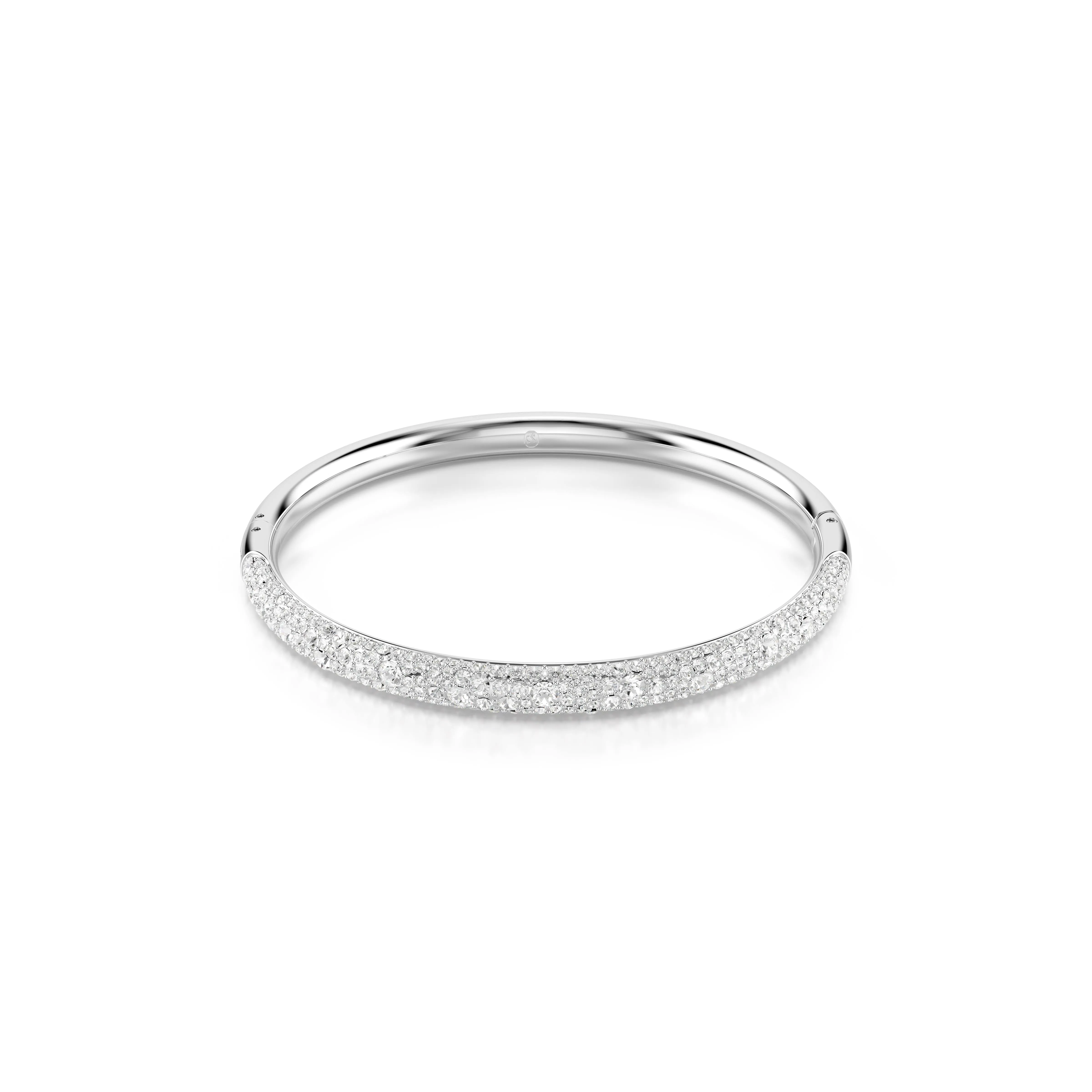 Swarovski Sublima Bangle, Snow Pavé, White, Rhodium Plated