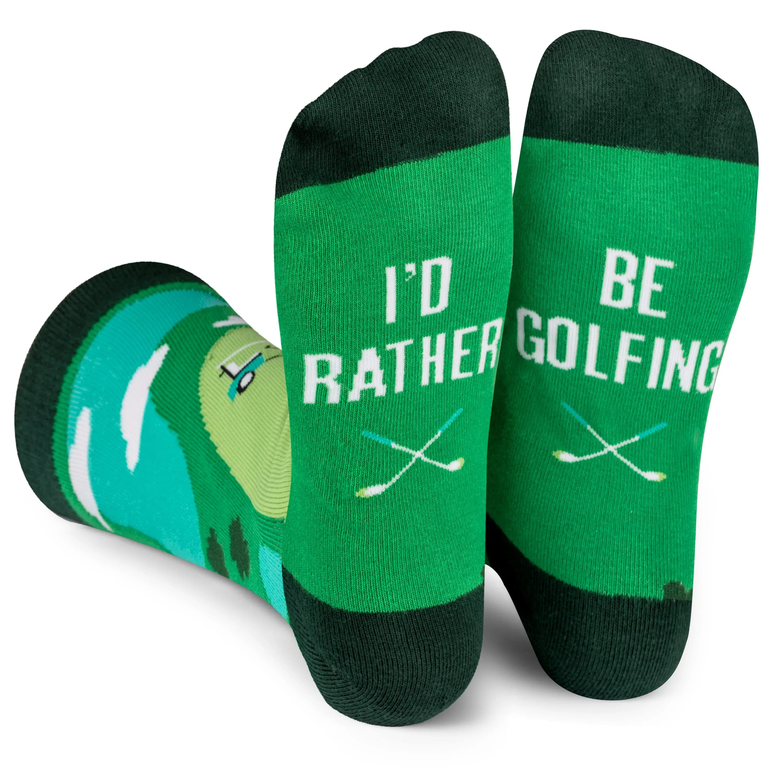 I&#039;d Rather Be - Funny Novelty Socks Stocking Stuffer Gift For Men Be Golfing