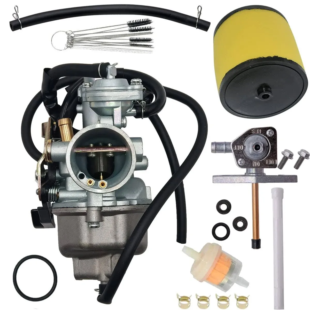 Carburetor for Honda TRX 250 Recon 250 TRX250TE TRX250TM 1997-2001 2002-2007 With Fuel Tank Petcock Valve & Air Filter