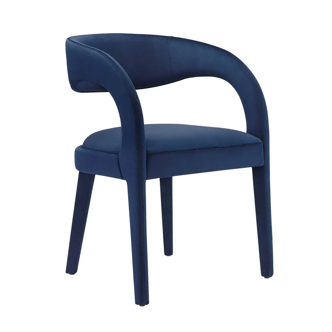 Modway EEI-6563-MID Pinnacle Performance Velvet Dining Chair Set of Two, Midnight Blue