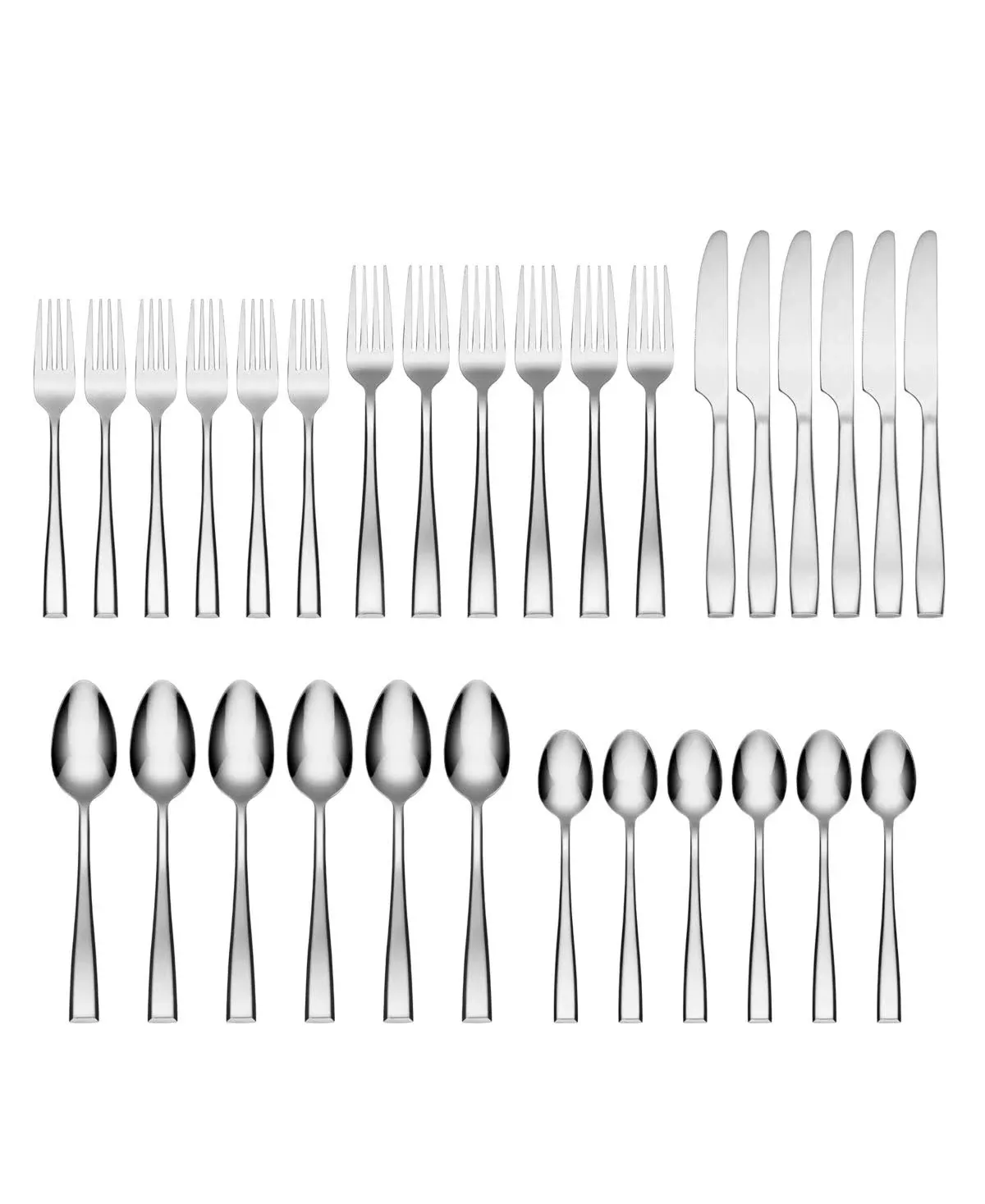 Cambridge Cali Mirror Piece Flatware Set, 30 Count, No Color