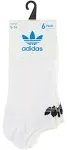 Adidas Originals Women's No Show Socks (Pack of 6) (White/5144790A, Women's Sock size 5-10)