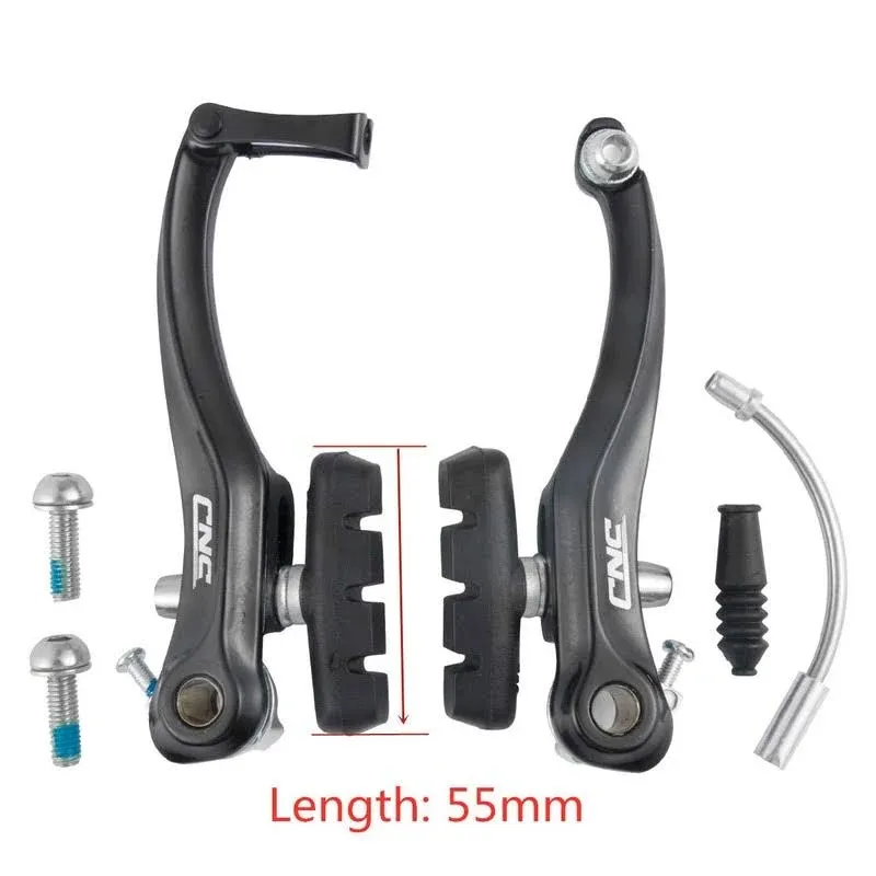 CNC V Brake Set, Bicycle Linear Pull V Brakes for Front/Rear Wheel, Long Arm 110mm, Black …