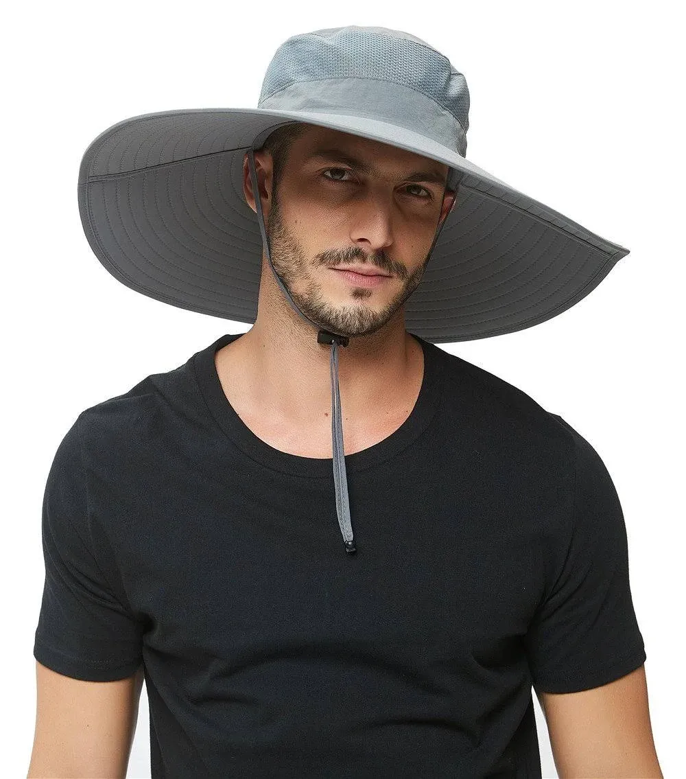 Super Wide Brim Sun Hat-UPF50+ Waterproof Bucket Hat for Fishing, Hiking, Campin