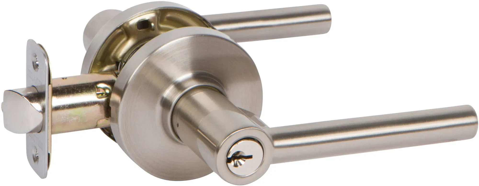 RD lever  Collection - Entry RD Privacy lever in Satin Nickel by Delaney Hardware