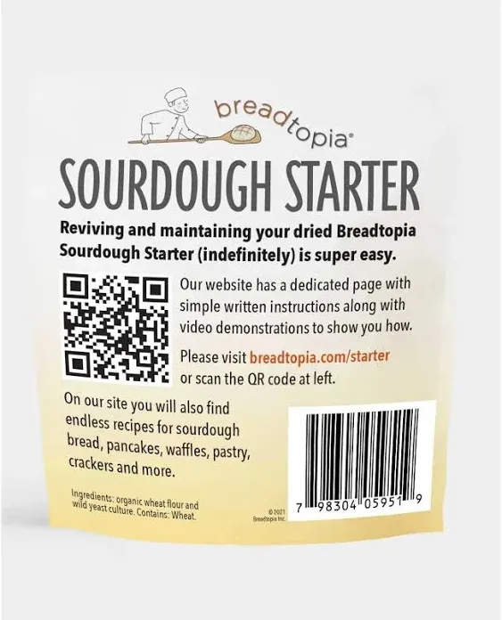 Breadtopia Sourdough Starter (Live) | Made from Non-GMO & Organic Ingredients | Easy to Follow Instructions | Make Homemade Sourdough Bread | Sour